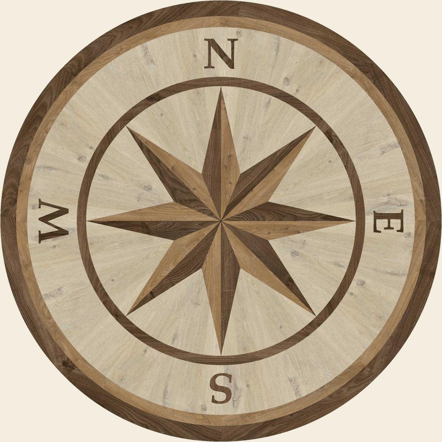 Compass Rose Floor Medallion "Mainland" - LVP Inlay